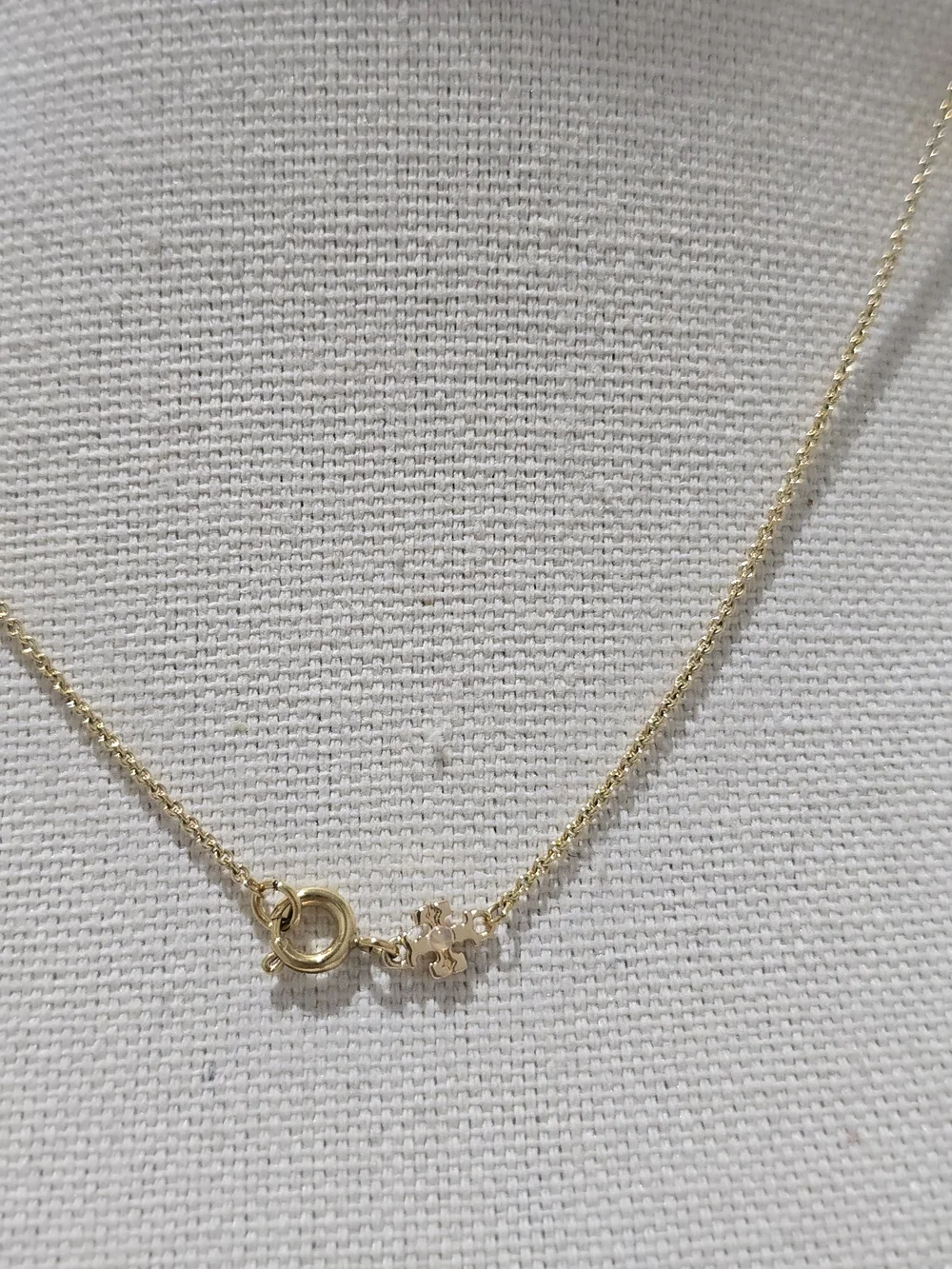 Tory Burch Logo Necklace Gold Black